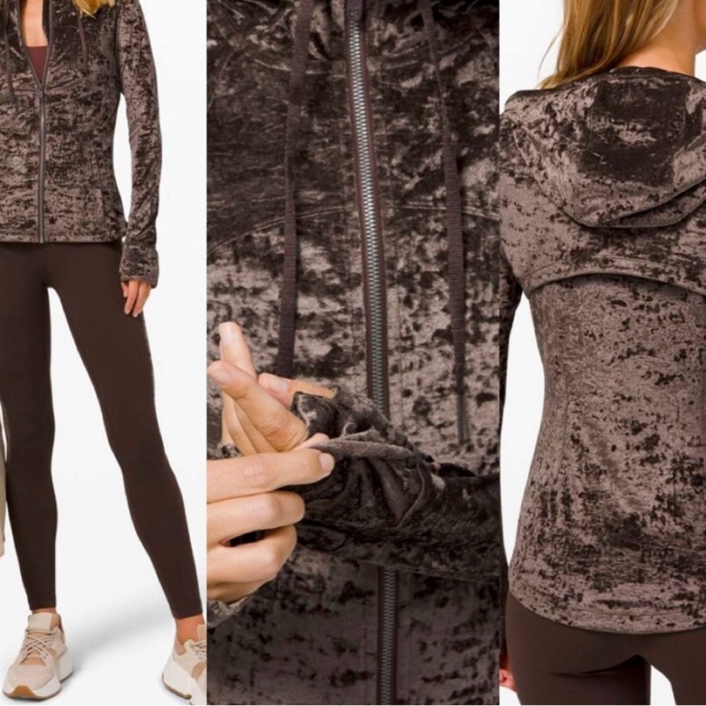 Lululemon Athletica Crushed Velvet Jacket in Rich Brown, NWOT